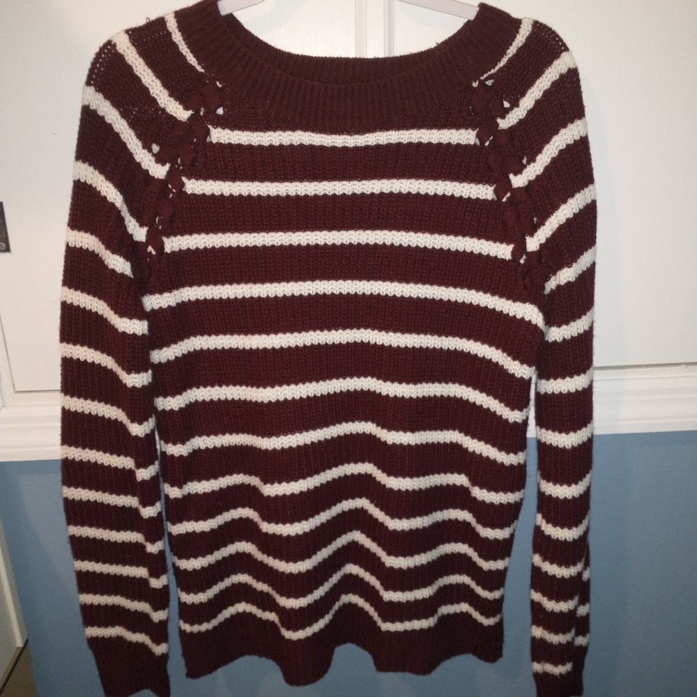 red and white striped sweater